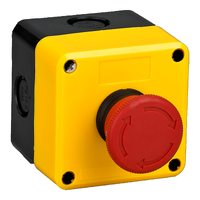 Control station, HLAY5-CS P, 1 hole, yellow, plastic, emergency stop pushbutton, Φ 30, 1 NC