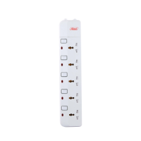 Power strip, Multi Series, British, 5 gangs, switch, white