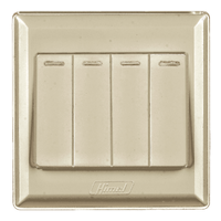 Switch, Advanced Series, 10 AX, 250 V, 4 gangs, 1-way, gold