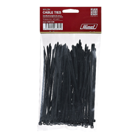 Cable tie, T4, black, 10 cm x 2.5 mm, set of 100