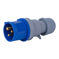 Industry plug, HIPS, mobile, 3P, 16A, IP44, 200...250V