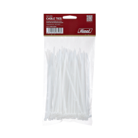 Cable tie, T4, white, 10 cm x 2.5 mm, set of 100